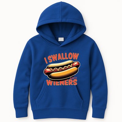 I Swallow Juicy Wieners Funny Joke Hot Dog Pun Gift Kids Hoodie