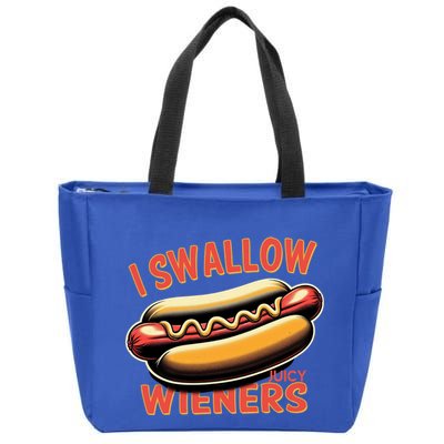 I Swallow Juicy Wieners Funny Joke Hot Dog Pun Gift Zip Tote Bag