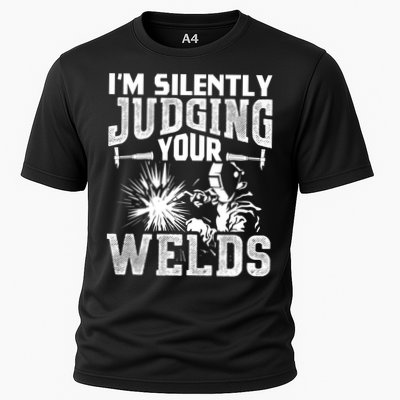 I'm Silently Judging Your Welds Funny Welder Gift Performance Shirt