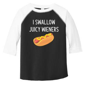 I Swallow Juicy Wieners Funny Joke Sarcastic Family Toddler Fine Jersey T-Shirt