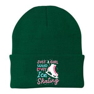 Ice Skating Just A Girl Who Loves Ice Skating Knit Cap Winter Beanie