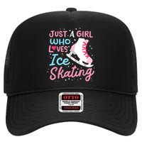 Ice Skating Just A Girl Who Loves Ice Skating High Crown Mesh Back Trucker Hat