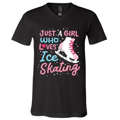 Ice Skating Just A Girl Who Loves Ice Skating V-Neck T-Shirt