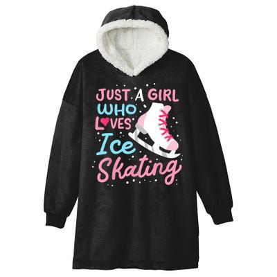 Ice Skating Just A Girl Who Loves Ice Skating Hooded Wearable Blanket
