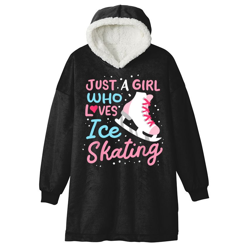 Ice Skating Just A Girl Who Loves Ice Skating Hooded Wearable Blanket