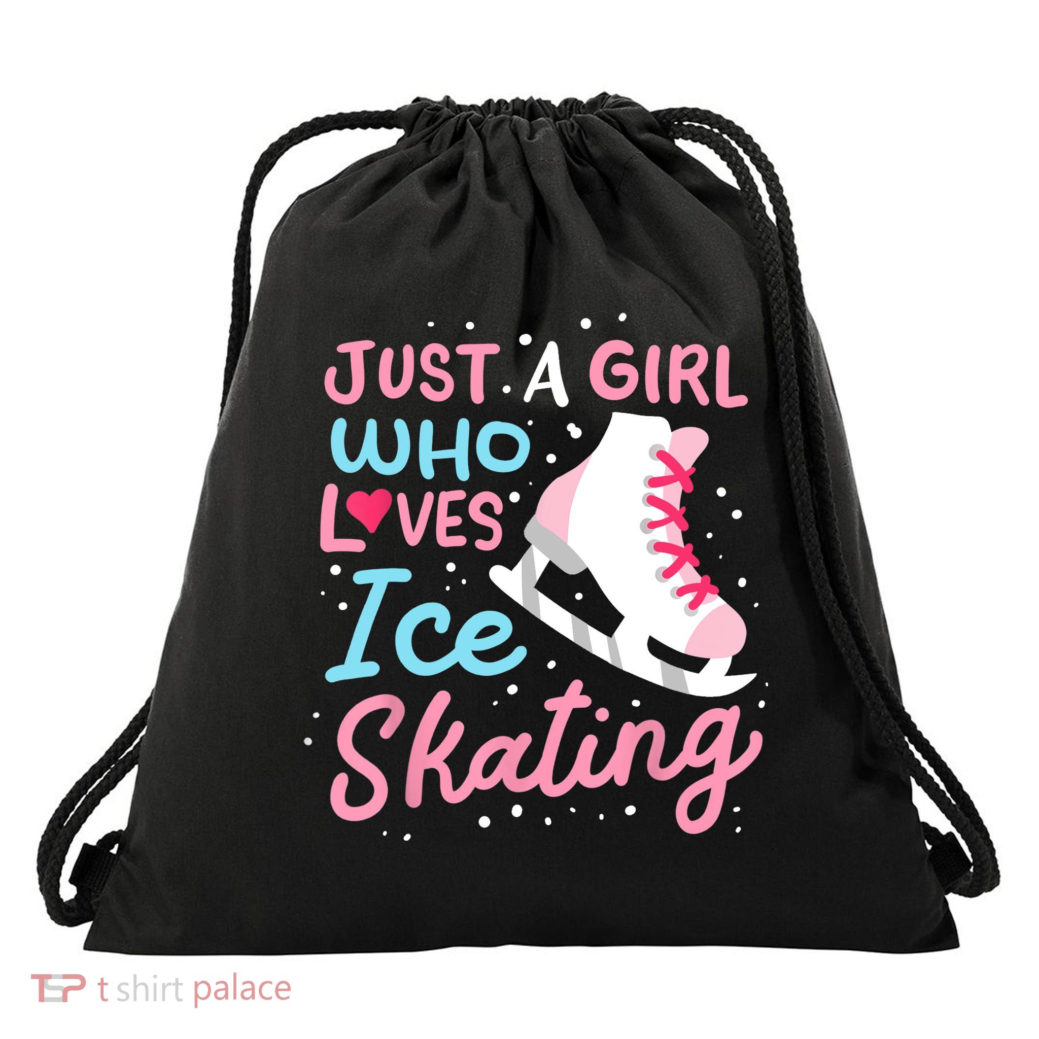 Ice Skating Just A Girl Who Loves Ice Skating Drawstring Bag