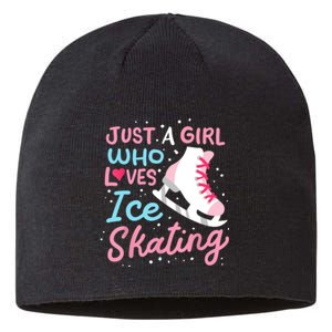 Ice Skating Just A Girl Who Loves Ice Skating Sustainable Beanie