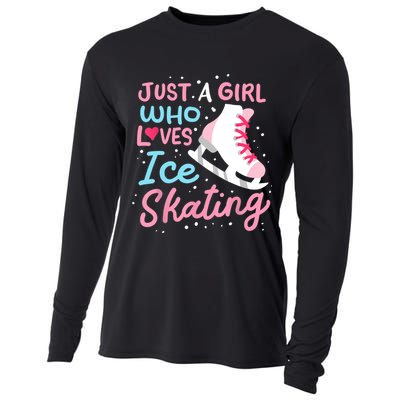 Ice Skating Just A Girl Who Loves Ice Skating Cooling Performance Long Sleeve Crew