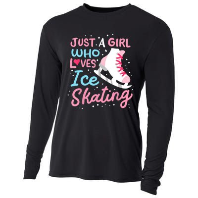 Ice Skating Just A Girl Who Loves Ice Skating Cooling Performance Long Sleeve Crew