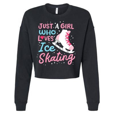 Ice Skating Just A Girl Who Loves Ice Skating Cropped Pullover Crew
