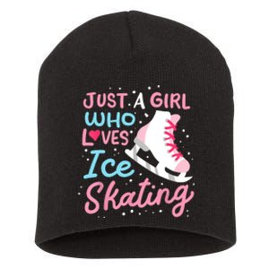 Ice Skating Just A Girl Who Loves Ice Skating Short Acrylic Beanie