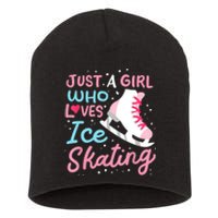 Ice Skating Just A Girl Who Loves Ice Skating Short Acrylic Beanie