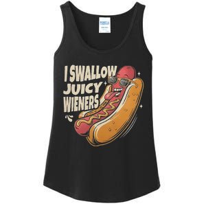 I Swallow Juicy Wiener Funny Embarrassing Adult Humor Ladies Essential Tank