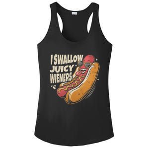 I Swallow Juicy Wiener Funny Embarrassing Adult Humor Ladies PosiCharge Competitor Racerback Tank