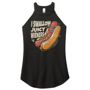 I Swallow Juicy Wiener Funny Embarrassing Adult Humor Women's Perfect Tri Rocker Tank