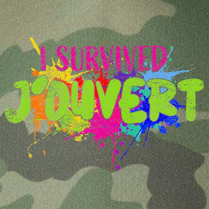 I Survived Jouvert - Caribbean Carnival Paint Splatter Legacy Tie Dye Trucker Hat