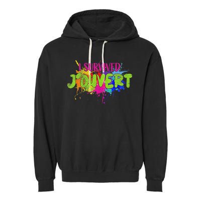 I Survived Jouvert - Caribbean Carnival Paint Splatter Garment-Dyed Fleece Hoodie