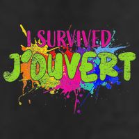 I Survived Jouvert - Caribbean Carnival Paint Splatter 7 Panel Mesh Trucker Snapback Hat