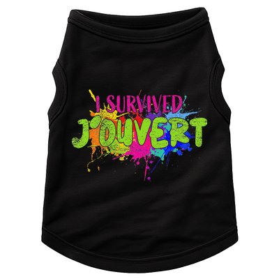 I Survived Jouvert - Caribbean Carnival Paint Splatter Doggie Tank