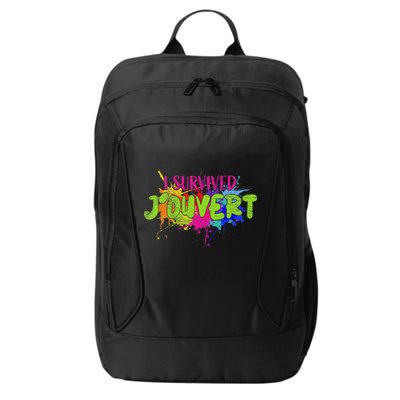 I Survived Jouvert - Caribbean Carnival Paint Splatter City Backpack