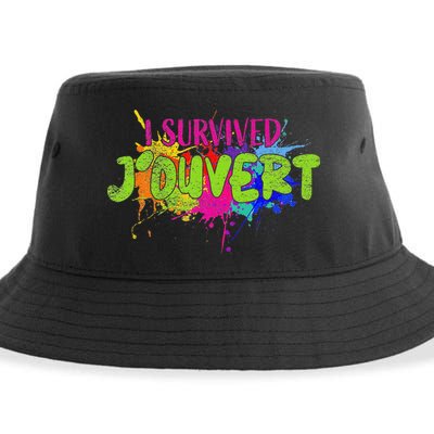 I Survived Jouvert - Caribbean Carnival Paint Splatter Sustainable Bucket Hat