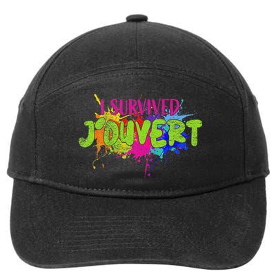 I Survived Jouvert - Caribbean Carnival Paint Splatter 7-Panel Snapback Hat