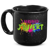 I Survived Jouvert - Caribbean Carnival Paint Splatter 15oz Campfire Ceramic Mug