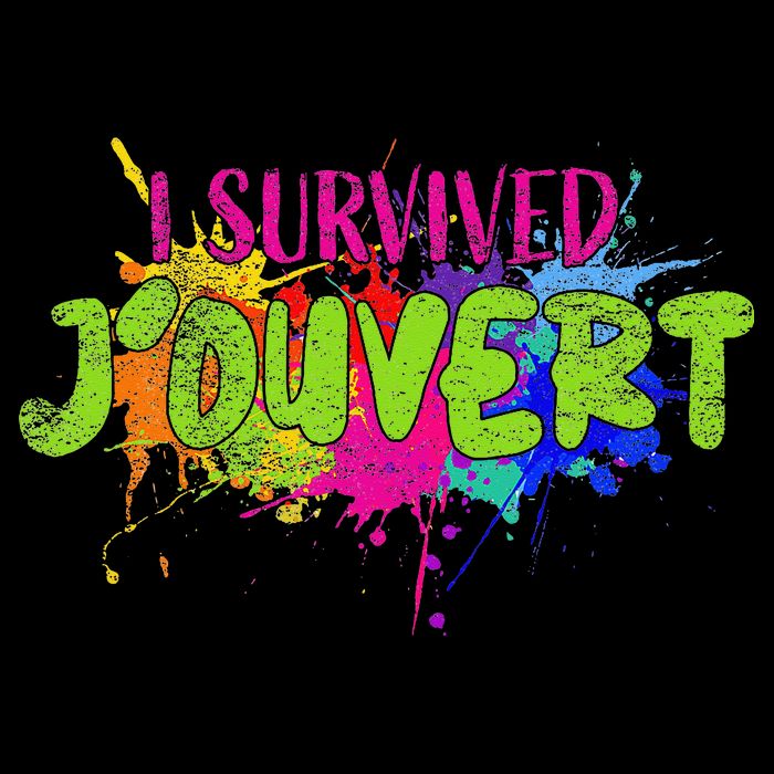 I Survived Jouvert - Caribbean Carnival Paint Splatter Drawstring Bag