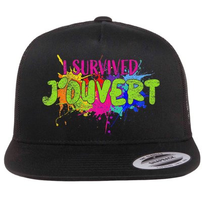 I Survived Jouvert - Caribbean Carnival Paint Splatter Flatbill Hat