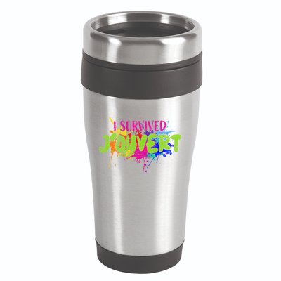 I Survived Jouvert - Caribbean Carnival Paint Splatter 16oz Travel Tumbler