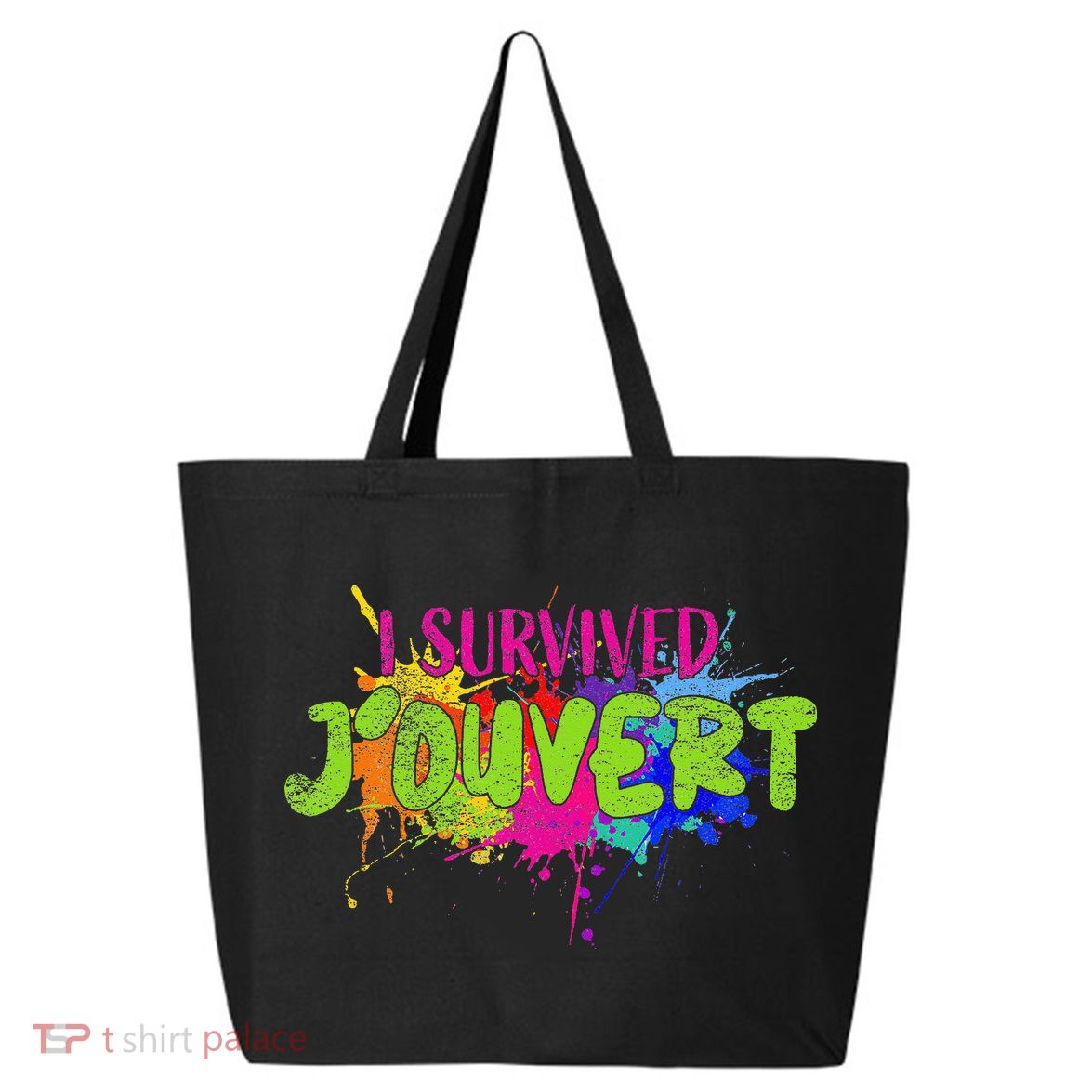 I Survived Jouvert - Caribbean Carnival Paint Splatter 25L Jumbo Tote