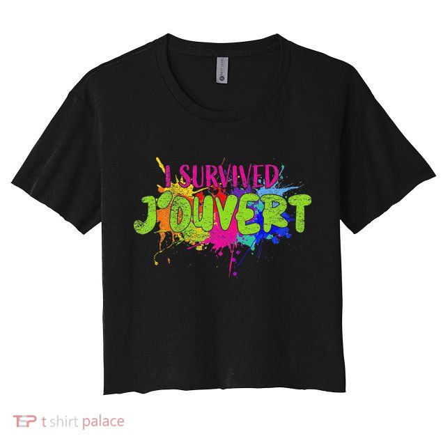 I Survived Jouvert - Caribbean Carnival Paint Splatter Crop Top