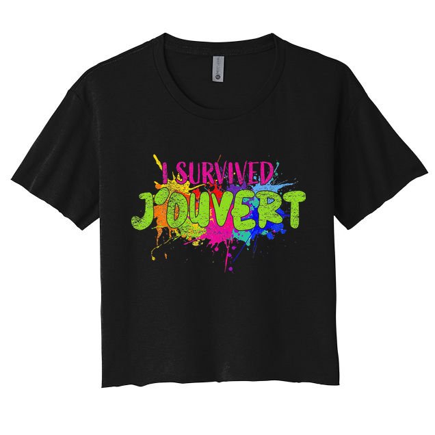 I Survived Jouvert - Caribbean Carnival Paint Splatter Crop Top