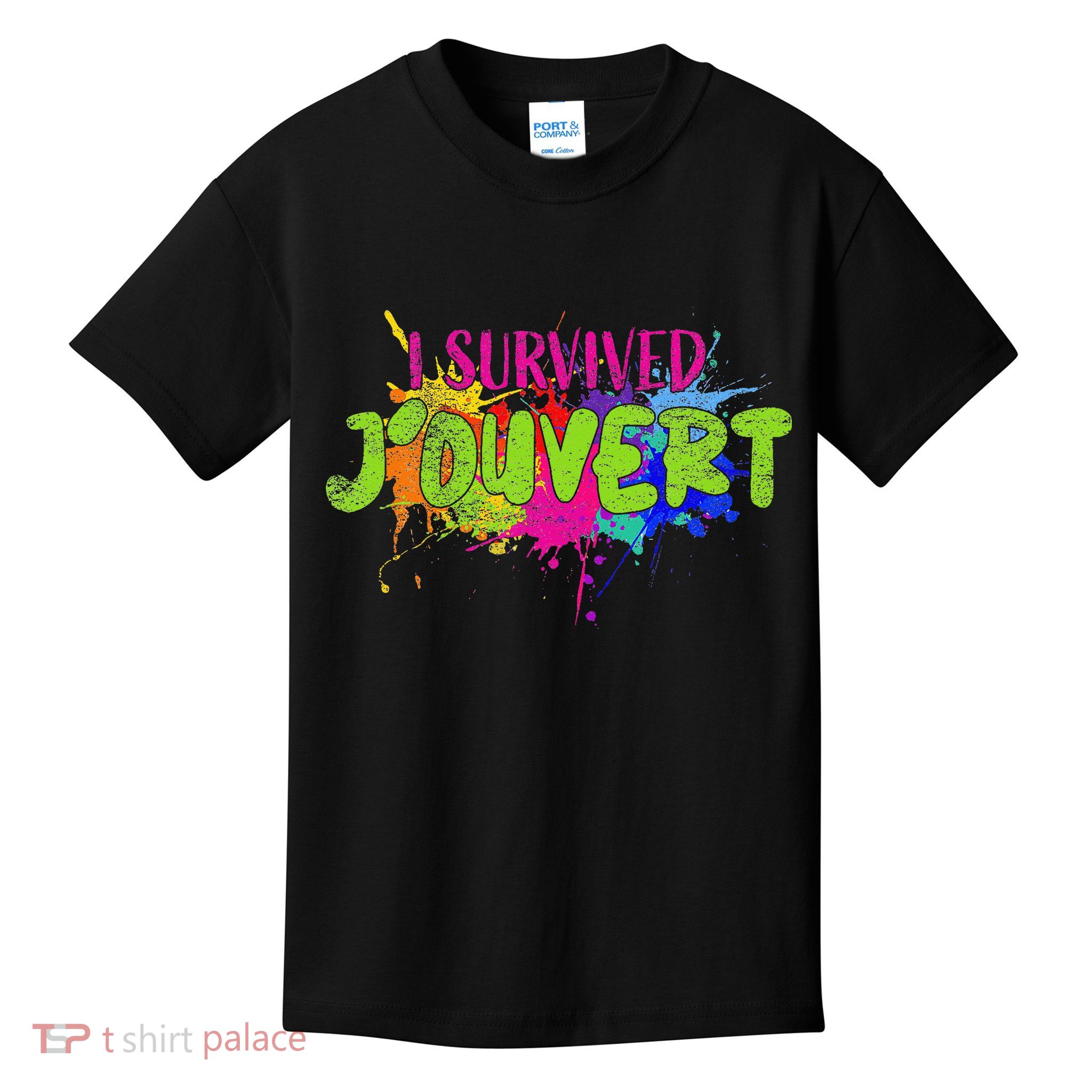 I Survived Jouvert - Caribbean Carnival Paint Splatter Kids T-Shirt