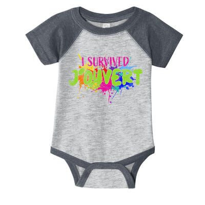 I Survived Jouvert - Caribbean Carnival Paint Splatter Infant Baby Jersey Bodysuit