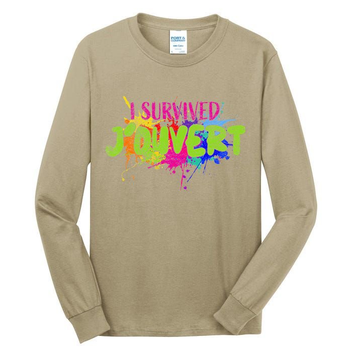 I Survived Jouvert - Caribbean Carnival Paint Splatter Tall Long Sleeve T-Shirt