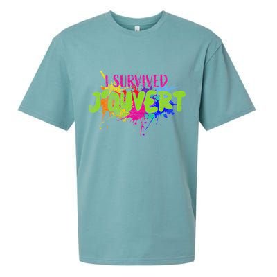 I Survived Jouvert - Caribbean Carnival Paint Splatter Sueded Cloud Jersey T-Shirt