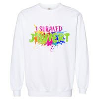 I Survived Jouvert - Caribbean Carnival Paint Splatter Garment-Dyed Sweatshirt