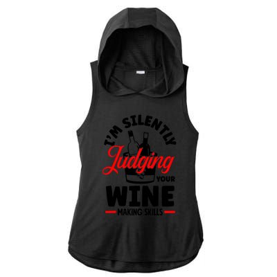 IM Silently Judging Your Wine Ladies PosiCharge Tri-Blend Wicking Draft Hoodie Tank