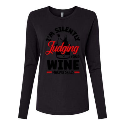 IM Silently Judging Your Wine Womens Cotton Relaxed Long Sleeve T-Shirt