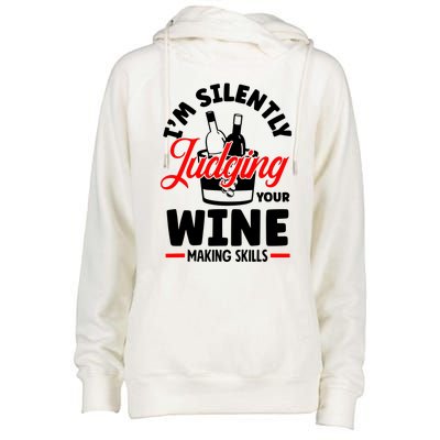 IM Silently Judging Your Wine Womens Funnel Neck Pullover Hood