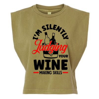 IM Silently Judging Your Wine Garment-Dyed Women's Muscle Tee