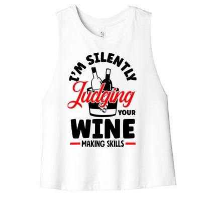 IM Silently Judging Your Wine Women's Racerback Cropped Tank