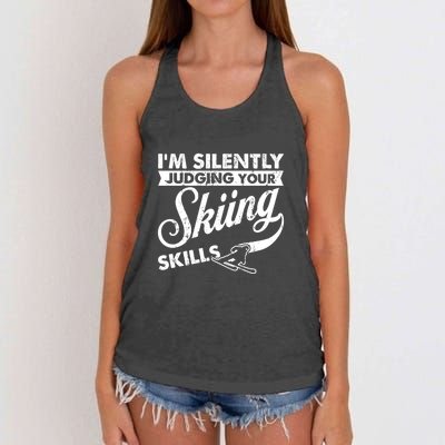 Im Silently Judging Your Skiing Skills Gift Women's Knotted Racerback Tank