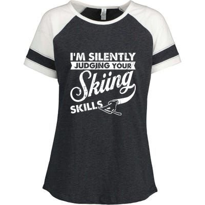 Im Silently Judging Your Skiing Skills Gift Enza Ladies Jersey Colorblock Tee