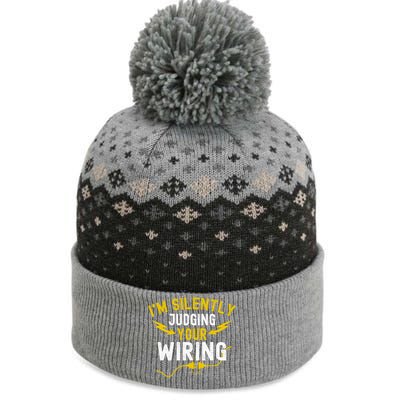 Im Silently Judging Your Wiring Funny Electrician Quote The Baniff Cuffed Pom Beanie