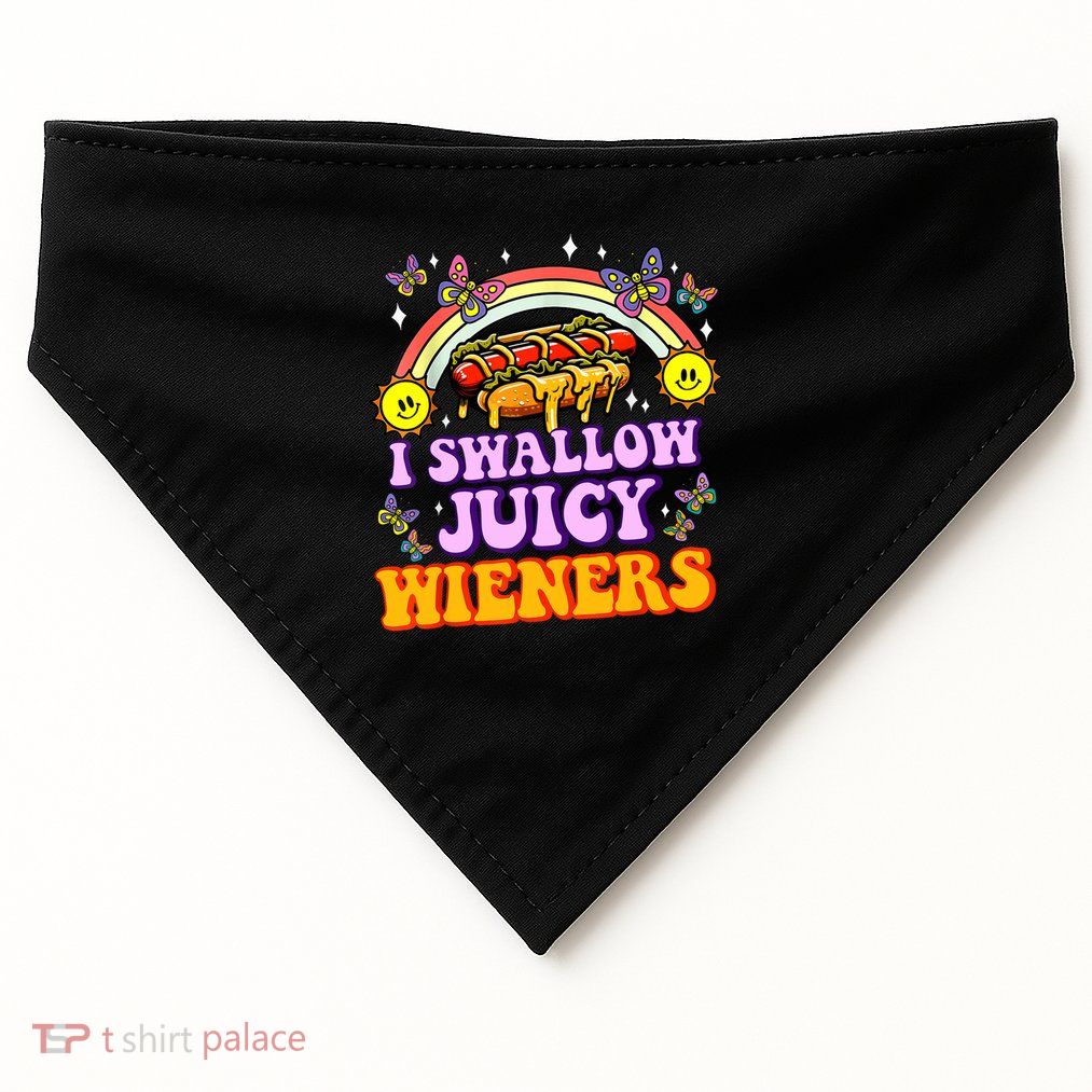 I Swallow Juicy Wiener Embarrassing Adult Humor USA-Made Doggie Bandana