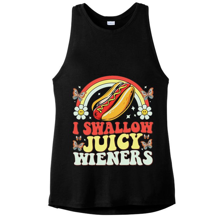 I Swallow Juicy Wiener Funny Inappropriate Ladies PosiCharge Tri-Blend Wicking Tank