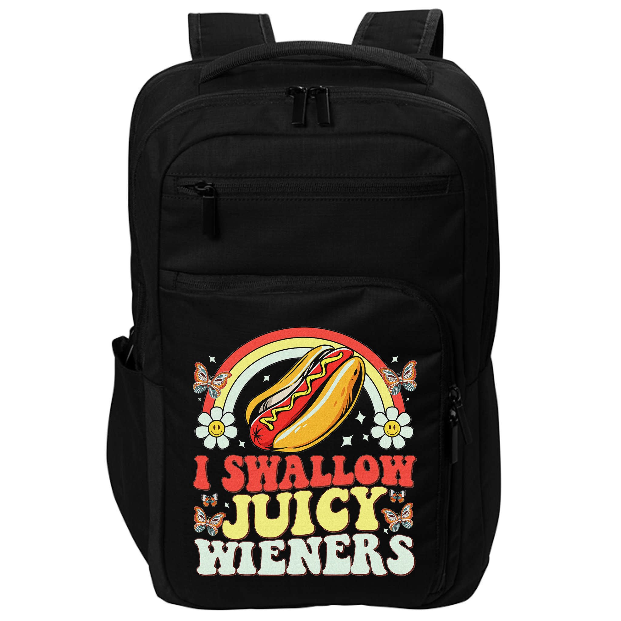I Swallow Juicy Wiener Funny Inappropriate Impact Tech Backpack
