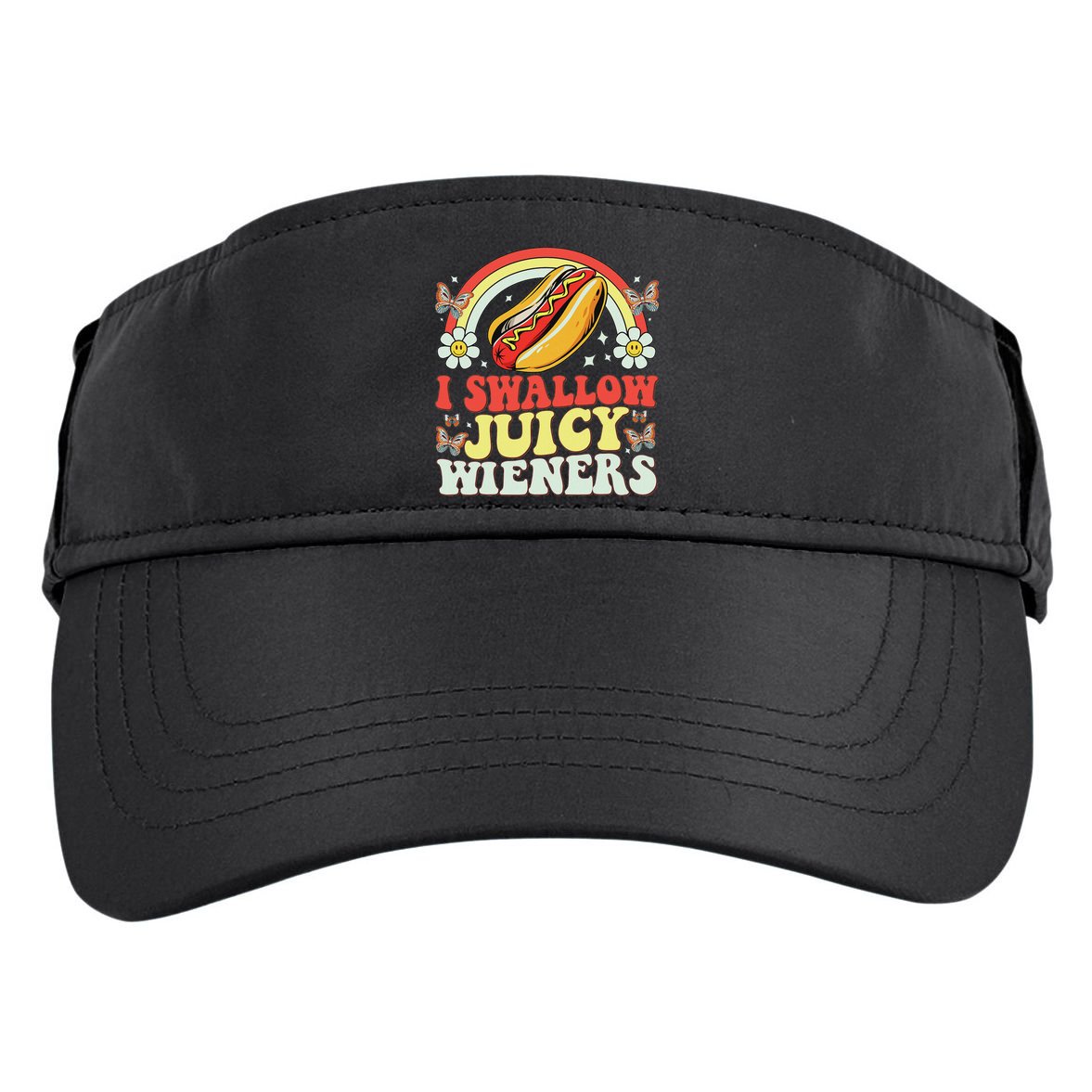 I Swallow Juicy Wiener Funny Inappropriate Adult Drive Performance Visor